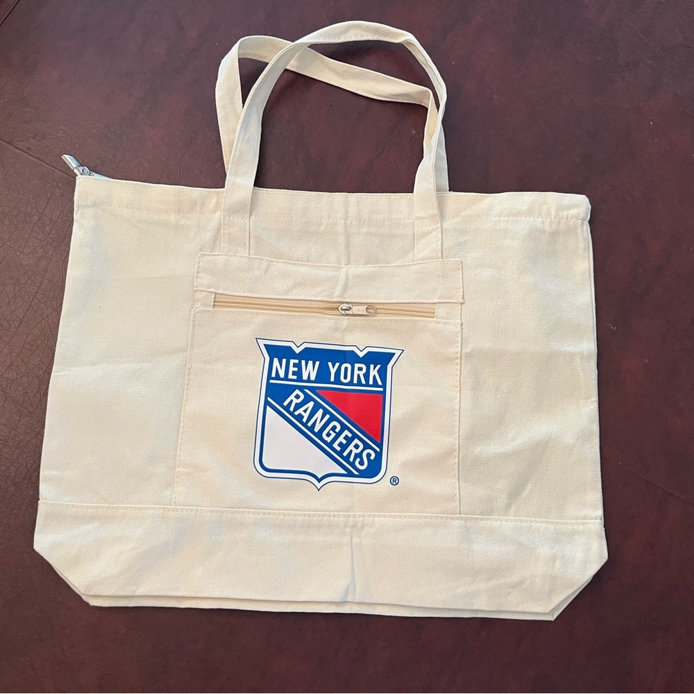 New York Rangers Cream Canvas Tote